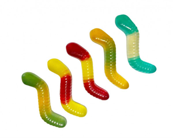 7 stick gekleurde wormen 1kg (halal)